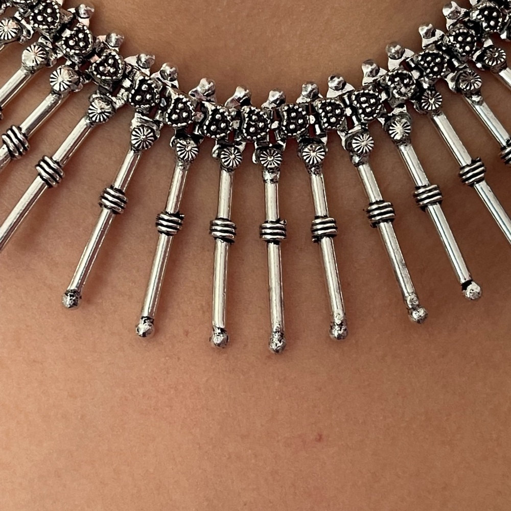 Silver ethnic necklace RBG - Picture 3 of 5